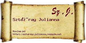 Sztáray Julianna névjegykártya